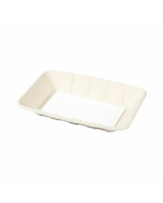 Barquette bagasse avec buvard 29 x 21 x 3 cm - par 150