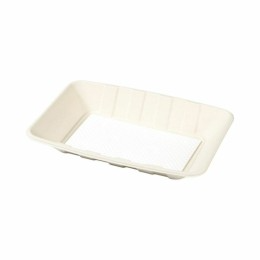Barquette bagasse avec buvard 32 x 26 x 6 cm - par 100