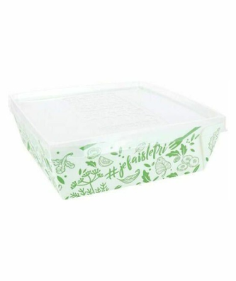 Barquette carton avec couvercle plastique 15 x 15 x 5,5 cm - par 100