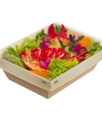 Barquette carton brun avec couvercle Luxifood 900 ml - par 20