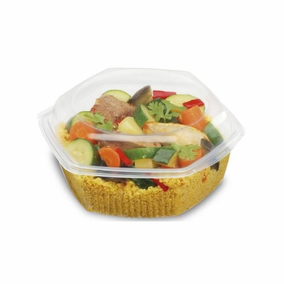 Barquette plastique Alphatop 1000 ml micro-ondable avec couvercle - par 50