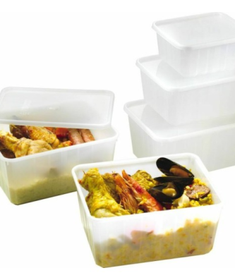 Barquette plastique blanche avec couvercle 1350 ml - par 100