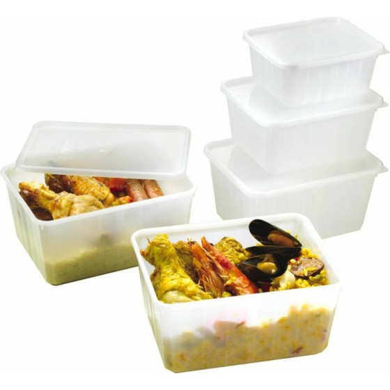 Barquette plastique blanche avec couvercle 1350 ml - par 100
