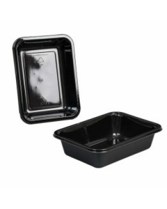 Barquette plastique CPET noire scellable 650 ml - par 500
