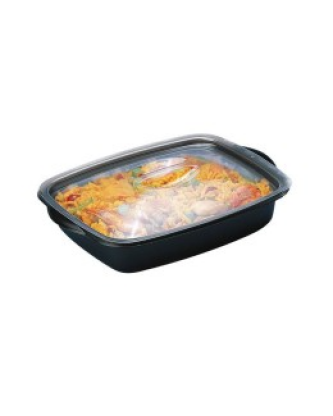 Barquette plastique noire avec couvercle indépendant Marmipack 1500 ml - par 200