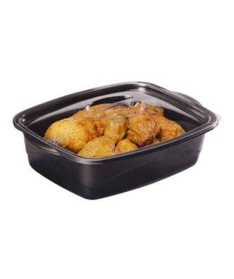 Barquette plastique noire avec couvercle indépendant Marmipack 1800 ml - par 200