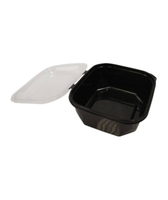 Barquette plastique PP noire avec couvercle 750 ml - par 288