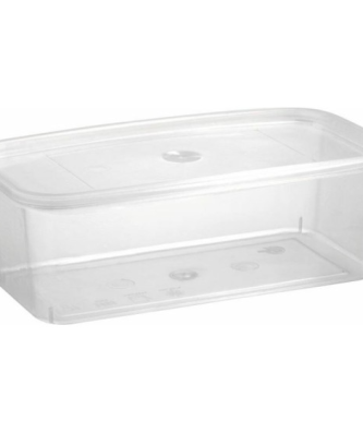 Barquette plastique PP transparente avec couvercle 500 ml - par 500