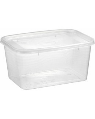 Barquette plastique PP transparente avec couvercle 650 ml - par 300