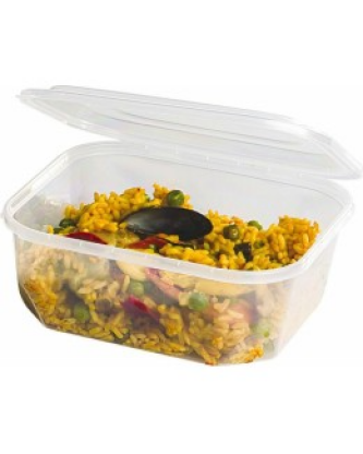 Barquette plastique transparente avec couvercle 1000 ml - par 300