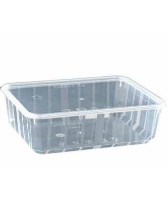 Barquette plastique transparente avec couvercle 1100 ml - par 25