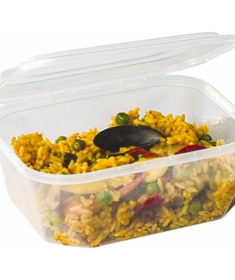 Barquette plastique transparente avec couvercle 1500 ml - par 192