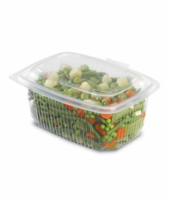 Barquette plastique transparente avec couvercle 1800 ml - par 300