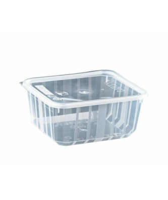 Barquette plastique transparente avec couvercle 450 ml - par 25