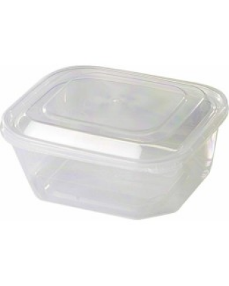 Barquette plastique transparente avec couvercle 500 ml - par 420