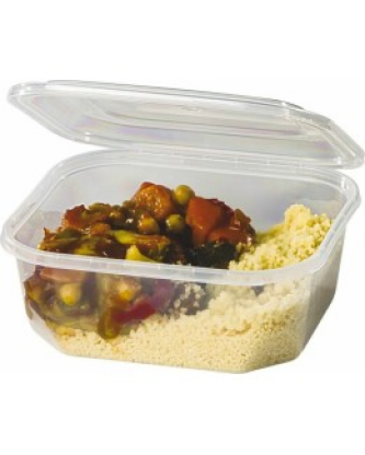 Barquette plastique transparente avec couvercle 750 ml - par 288