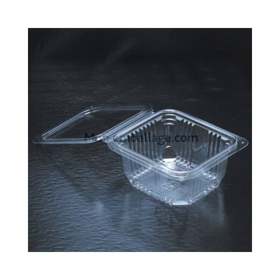 Barquette plastique transparente avec couvercle Optipack 370 ml - par 600