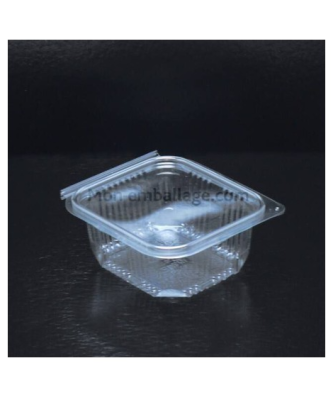 Barquette plastique transparente avec couvercle Optipack 500 ml - par 600