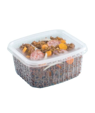 Barquette plastique transparente avec couvercle Pack Chaleur 550 ml - par 450