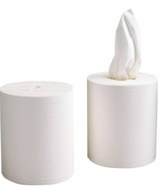 Bobine essuyage blanche prédécoupée 18 x 27 cm - par 6