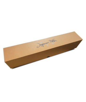 Boîte à bûche kraft "Joyeuses fêtes" 50 x 11 x 11 cm - par 25