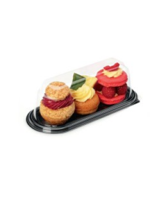 Boite à éclair fond noir avec couvercle transparent 18 x 7,5 x 5,5 cm- par 720