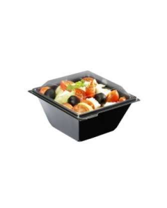 Boite à salade FESHIPACK noire 500 ml avec couvercle - par 360