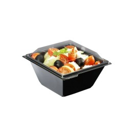 Boite à salade FESHIPACK noire 500 ml avec couvercle - par 360