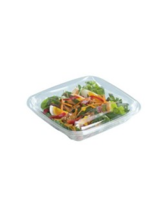 Boîte à salade plastique transparente avec couvercle Crudipack 500 ml - par 80