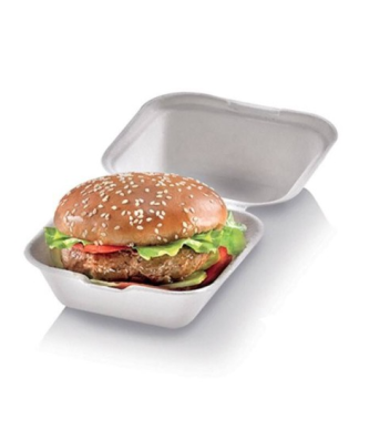 Boîte hamburger en bagasse 13,5 x 13,5 x 7,8 cm - par 125