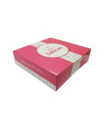 Boîte pâtissière 18 x 18 x 5 cm décor AURIOS - par 50