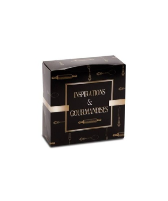 Boîte pâtissière 18 x 18 x 8 cm décor INSPIRATION - par 50