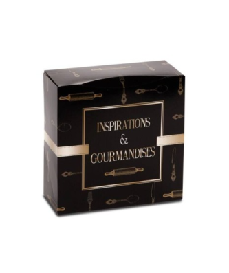 Boîte pâtissière 22 x 22 x 8 cm décor INSPIRATION - par 50