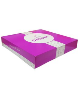 Boîte pâtissière 29 x 29 x 5 cm décor AURIOS - par 50