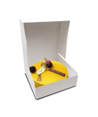 Boîte pâtissière carton blanche 20 x 20 x 8 cm - par 50