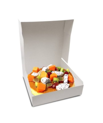 Boîte pâtissière carton blanche 25 x 25 x 8 cm - par 50