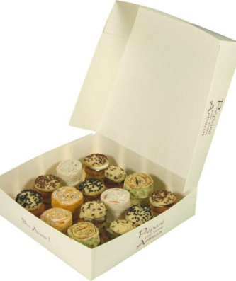 Boîte pâtissière carrée blanche esthétique et économique -paquet de 50 boites pâtissières blanches