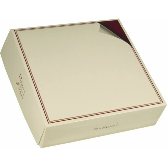 Boîte pâtissière carton "Votre Artisan" 32 x 32 x 8 cm - par 50