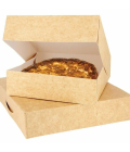 Boîte pâtissière kraft brun 20 x 20 x 8 cm - par 50