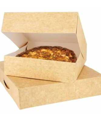 Boîte pâtissière kraft brun 20 x 20 x 8 cm - par 50