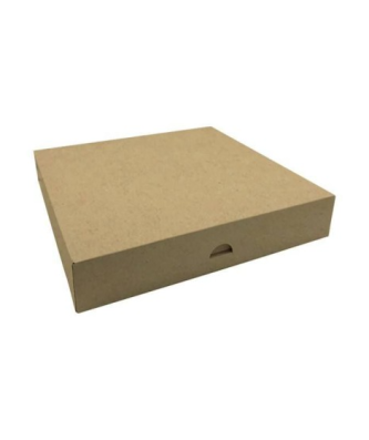 Boîte pâtissière kraft brun 26 x 26 x 5 cm - par 50