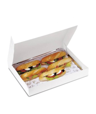 Boîte pâtissière traiteur carton blanche 43 x 29 x 6 cm - par 25