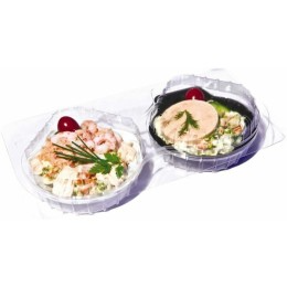 BoƮte plastique 2 compartiments pour coquilles Saint Jacques - par 120