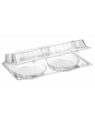 Boîte plastique transparente 2 tartelettes Patipack - par 260