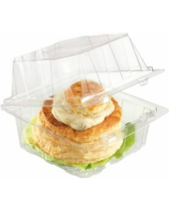 Boîte plastique transparente avec couvercle Patipack 13 x 12 x 9 cm - par 405