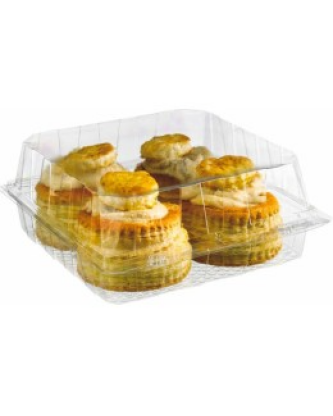 Boîte plastique transparente avec couvercle Patipack 20 x 19 x 8 cm - par 320