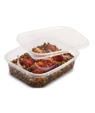 Boîte plastique transparente avec couvercle Prestipack 600 ml - par 300