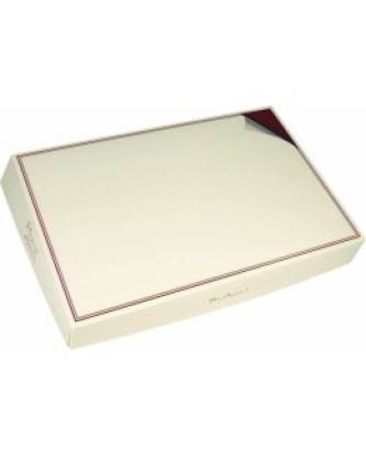 Boîte traiteur carton ivoire et bordeaux 42 x 28 x 6 cm - par 25