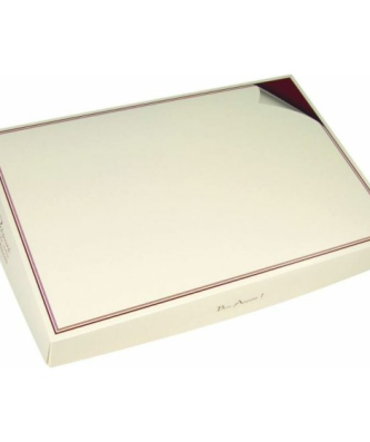 Boîte traiteur carton ivoire et bordeaux 42 x 28 x 6 cm - par 25