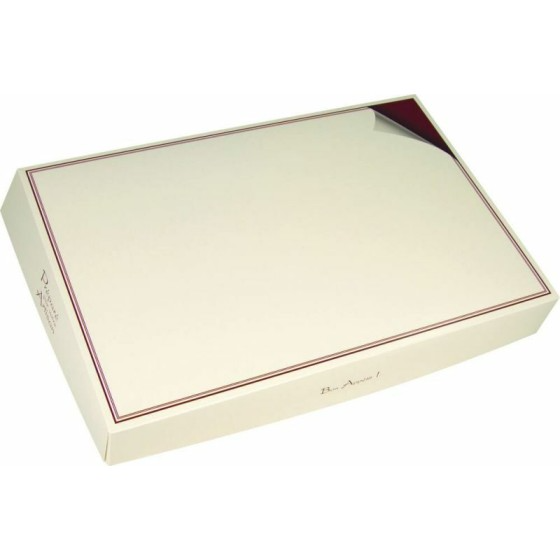 BoƮte traiteur carton ivoire et bordeaux 42 x 28 x 6 cm - par 25